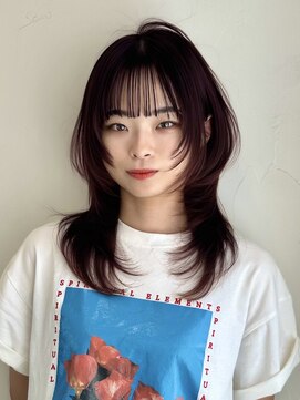 ライン(LINE) 韓国風/レイヤー/前髪カット/オリーブ/透明感/ハッシュカット