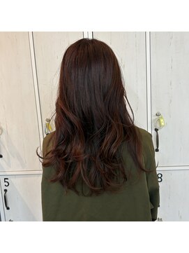 流れる顔周りカット+髪質改善カラー