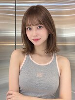 シー バイ ロンド 新宿(Sea by Lond)&nbsp;ワンホンレイヤ ー×ダークブルー[デジタルパーマ/ボブ/韓国]