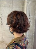 耳掛けショート_エアリーミディショートパーマ