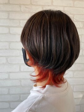 アイコニック 日進梅森台店(ICONIQ) ショート×インナーカラーオレンジ