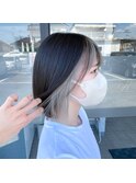 イヤリングカラー×フェイスフレーミング ホワイトシルバー