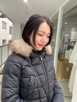 アル 心斎橋店(alu) 黒髪カタログ/グレーベージュ/アッシュカラー/切りっぱなしボブ