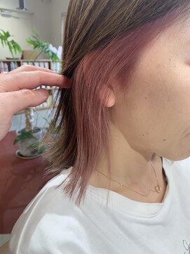 ディードットログ 大和西大寺店(D.Log) インナーカラー　ピンク　イヤリングカラー　大和西大寺