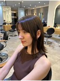 髪質改善＊チョコラブラウン耳掛けボブ＊美髪【Zina南草津】