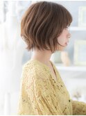 ★暖色系カラーくびれヘア小顔フェザーショートボブ30代40代★10