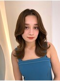 ＊ヘーゼルベージュ外ハネウェーブミディアム＊