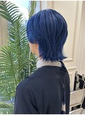 ×ブルーラベンダーウルフ 中性ウルフ ウルフカット ラベンダー