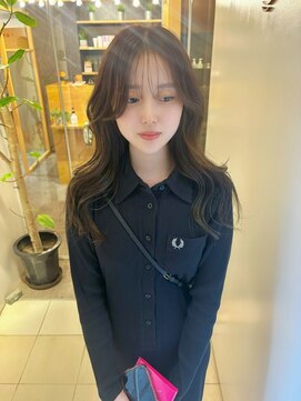 グラス 春吉1号店(glass) Olive color×layer cut