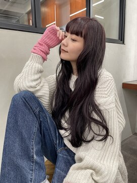 ニコ トウキョウ 渋谷(nico TOKYO) ダブルカラーチェリーレッドピンクブラウン韓国レイヤーロング