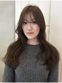 ふんわりレイヤー×明るめ透け感たっぷりブラウン