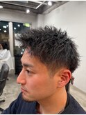 メンズ × ツイストパーマ