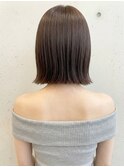 切りっぱなしボブココアブラウン/春カラーブリーチなしp越谷