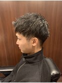ツーブロックショートアップバング
