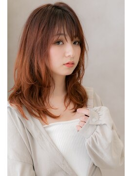 モッズヘア 越谷(mod's hair) レッドオレンジブラウンアンニュイくびれヘアZ越谷10代20代30代
