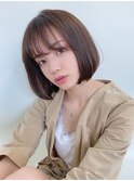 大人かわいい30代40代/小顔前下がりボブ