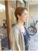 シフォンベージュショートボブ