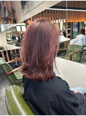 ナチュラルレイヤースタイル レッドカラー