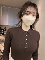 サイン 表参道(SIGN)&nbsp;韓国ヘアグレージュカラーブリーチ無し髪質改善イヤリングカラー