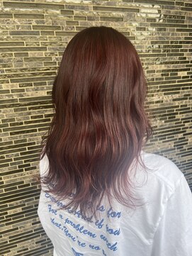 ヘアーアトリエ ラフェル(hair atelier Rafel) セミロング/ウェーブ巻き/オレンジブラウン