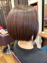 美容室ヒラトヤ 仙北店&nbsp;ココアブラウン×ブリーチなしカラ―大人可愛いミニボブ20代30代