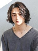 ミディアムスパイラルパーマツーブロック束感モテる長め