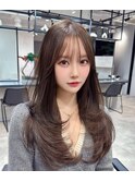 【hao渋谷】ワンカールで可愛い韓国レイヤースタイル/グレージュ