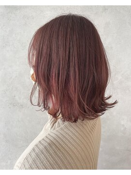 ニューカマー バイ ヘッドライト シブヤ(NEW COMER by HEADLIGHT shibuya) ベビーピンク×ミディアムボブ