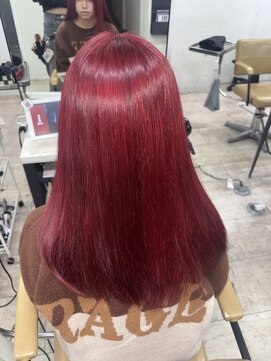 アジールヘア 所沢プロペ通り店(agir hair) レッドカラーダブルカラーブリーチイメチェン似合わせカット所沢