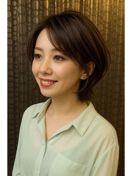 透明感ショートボブ×ナチュラルベージュ