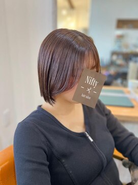 ボブ/ストレート/透明感カラー