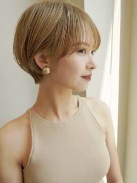 POCKET郡山安積店 ショートカットレイヤーカット髪質改善縮毛矯正【4月1日OPEN予定】 マッシュショート×まろみベージュ