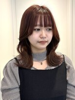 シーク 八王子(CHIC) ブリーチなしワインレッド ミディアムレイヤーカット【八王子】