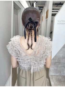 RAU. ベージュカラー/ブリーチなしダブルカラー/ヘアセット お呼ばれヘアセット/ヘアアレンジ