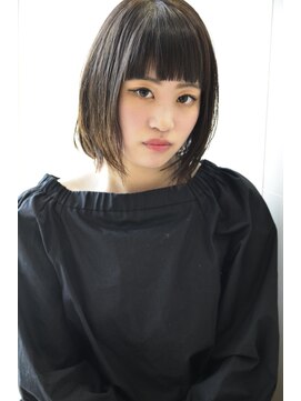 アドラーブル 松崎店(adorable) 【adorable】うるツヤ黒髪×前下がりウェットボブ