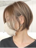 ハイライトカラーミルクティーベージュケアブリーチダブルカラー