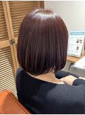 まとまりボブ×ピンクブラウン