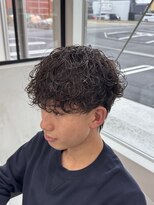 ホワイト(WHITE)&nbsp;波巻きパーマ/波巻きプードル/メンズパーマ