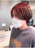 レッドグレージュ_ルーツデザインカラー_ハイトーン_ショート