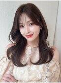 韓国風レイヤーハッシュカット顔まわりレイヤーボブ後れ毛美髪