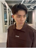 アップバング韓国マッシュスパイキーショートブルーブラック1