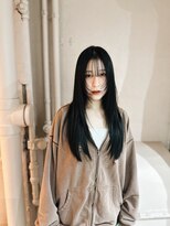 ネウィ 国分寺(newi)&nbsp;ブルーブラック/顔まわりレイヤー/ロングレイヤーカット