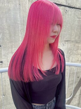 エニフォーイーストハム(Eni for eastham) 蛍光ピンク/ケアブリーチ/艶髪ストレート