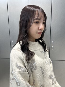 艶のあるピンクブラウンカラー/髪質改善/ブリーチなしカラー