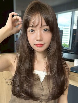 顔まわりカット/レイヤーカット/ショコラブラウン