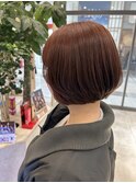 暖色カラー×レイヤーボブ