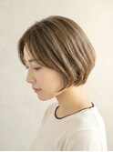 大人ボブ×春カラー/レイヤーボブ/30代40代50代/艶髪