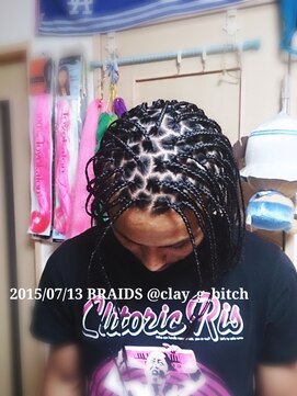 クレイジービッチ(CLAY G BITCH) 【black hair】￥ASK 仙台ブレイズ 地毛だけでブレイズ 編み込み