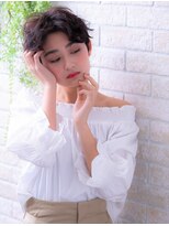 ソア 武蔵小杉(SOAR) 大人かわいい無造作カールとデザインカラー小顔丸みショートボブ