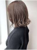 ☆ブリーチなしミルクティーグレージュ外ハネボブ20代30代40代